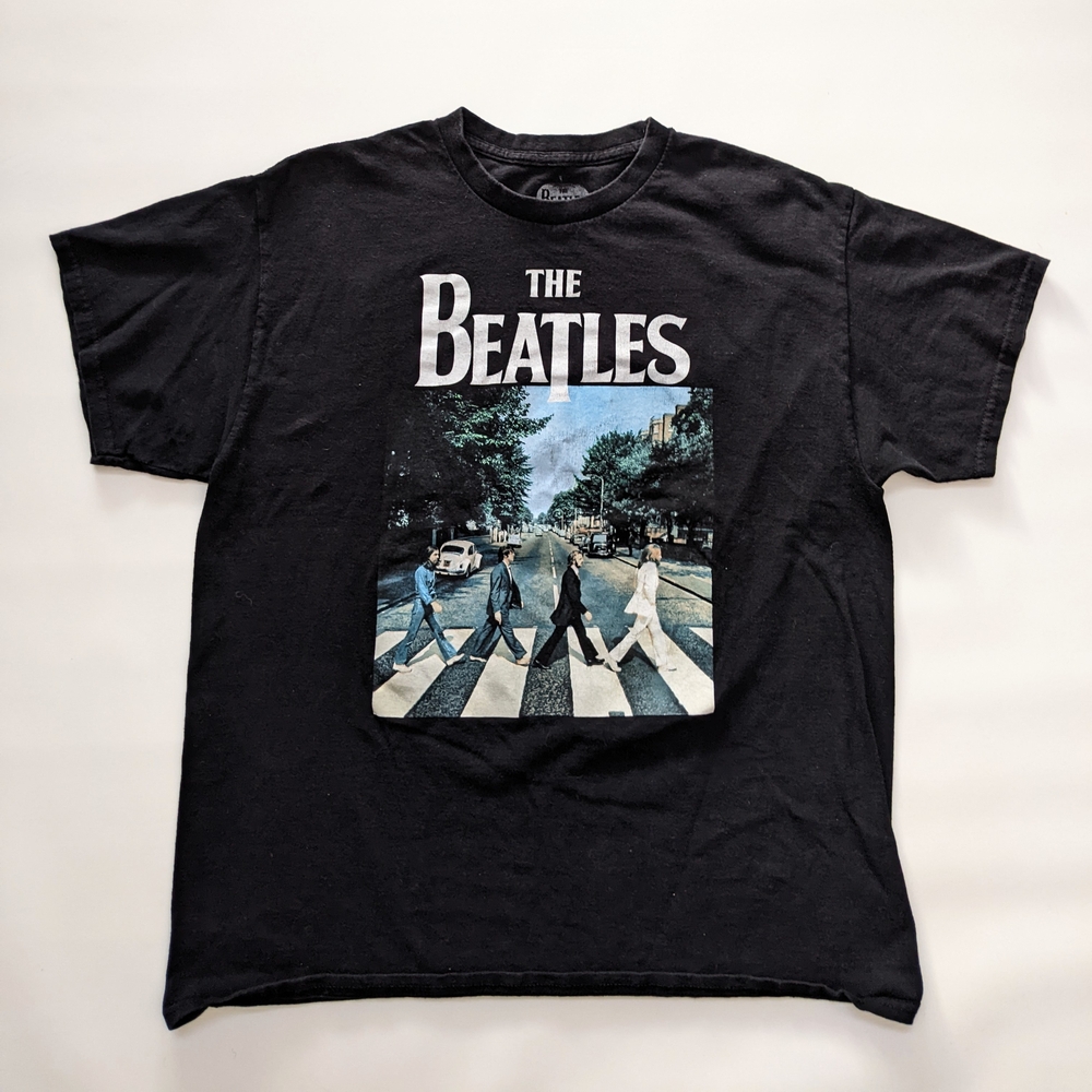 The Beatles Abbey Road Black Tshirt, Men's Large